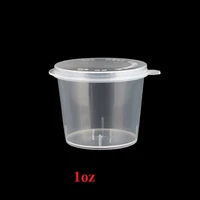 25ml 1oz seasoning cup disposable spice jam containers with transparent lid tasting cup salad sauce take out storage cup