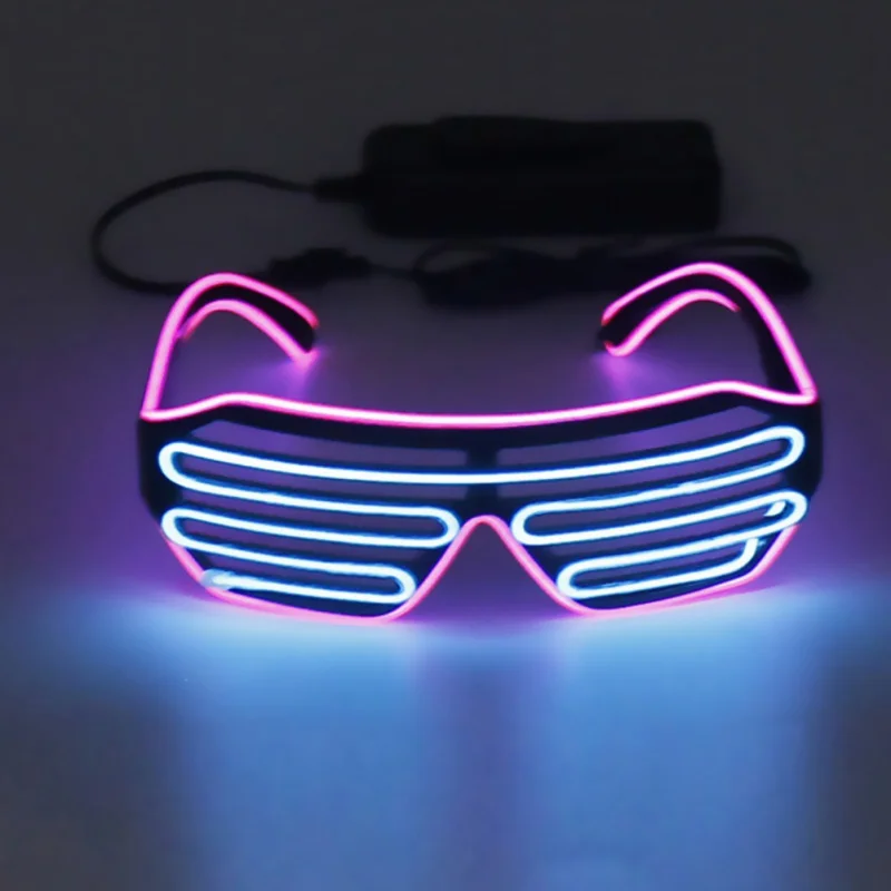 Riding Party LED Glasses Plastic Blinds Shape Cold Light Night | Спорт и развлечения