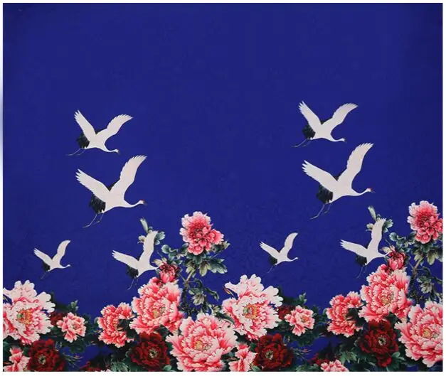 115X140cm французский краны красный пион полиэстер парча жаккардовая ткань для
