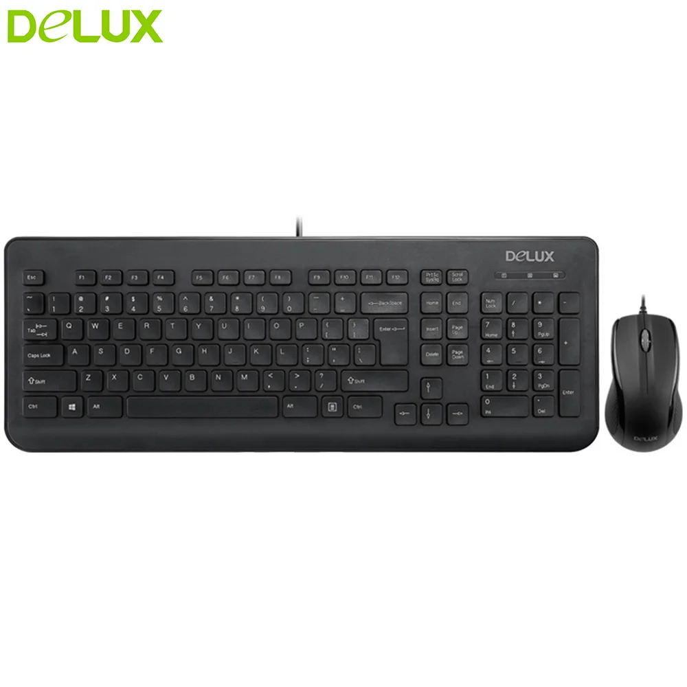 Проводная клавиатура и мышь Delux Combo новый оригинальный комплект для ПК ноутбука