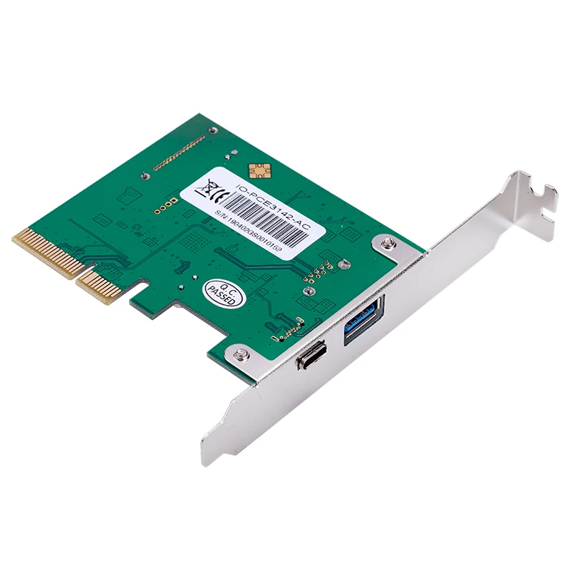 USB адаптер PCIE PCI-E 3 1 Gen 2 Type-A + Type-c PCI Express для концентратора карт 10 Гбит/с чипы ASM3142 ПК |