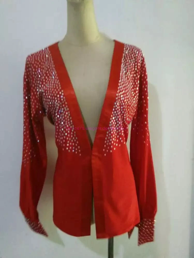 Мужской костюм для латинских танцев из спандекса с камнями XXS-6XL - купить по