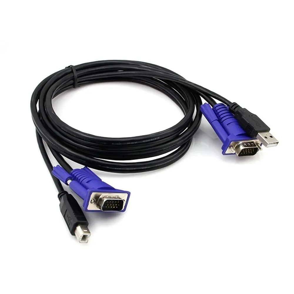 1 комплект 4 KVM коммутационные кабели+ концентратор 4 порта USB 2,0 KVM VGA/переключатель SVGA Box адаптер подключает принтер клавиатура мышь 4 компьютера