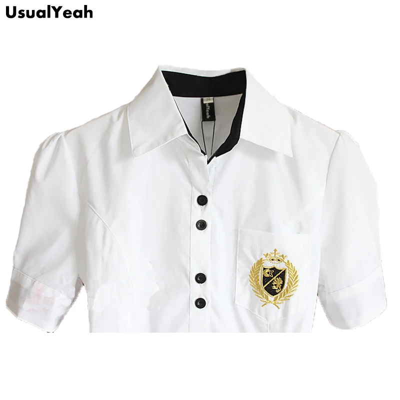 Блузка женская с коротким рукавом на пуговицах вышивкой|blouse fashion|fashion blousesshirt blouse |