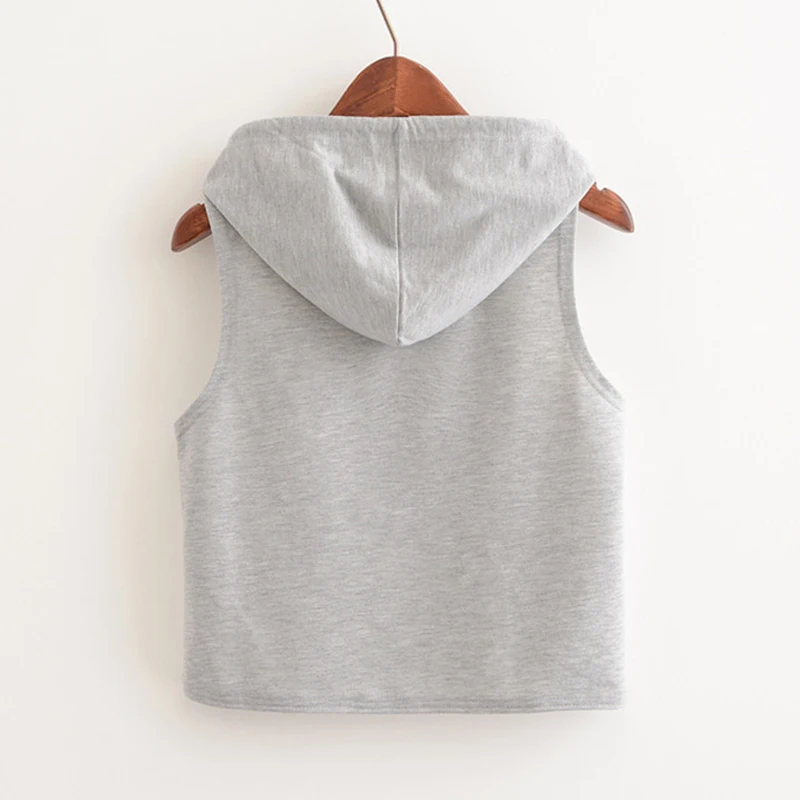 2019 Women Hoodie Crop Top HONEY Letter Print T Shirt Summer Sleeveless Hooded T-Shirt Fashion Ladies Pullover Cropped Tee | Женская