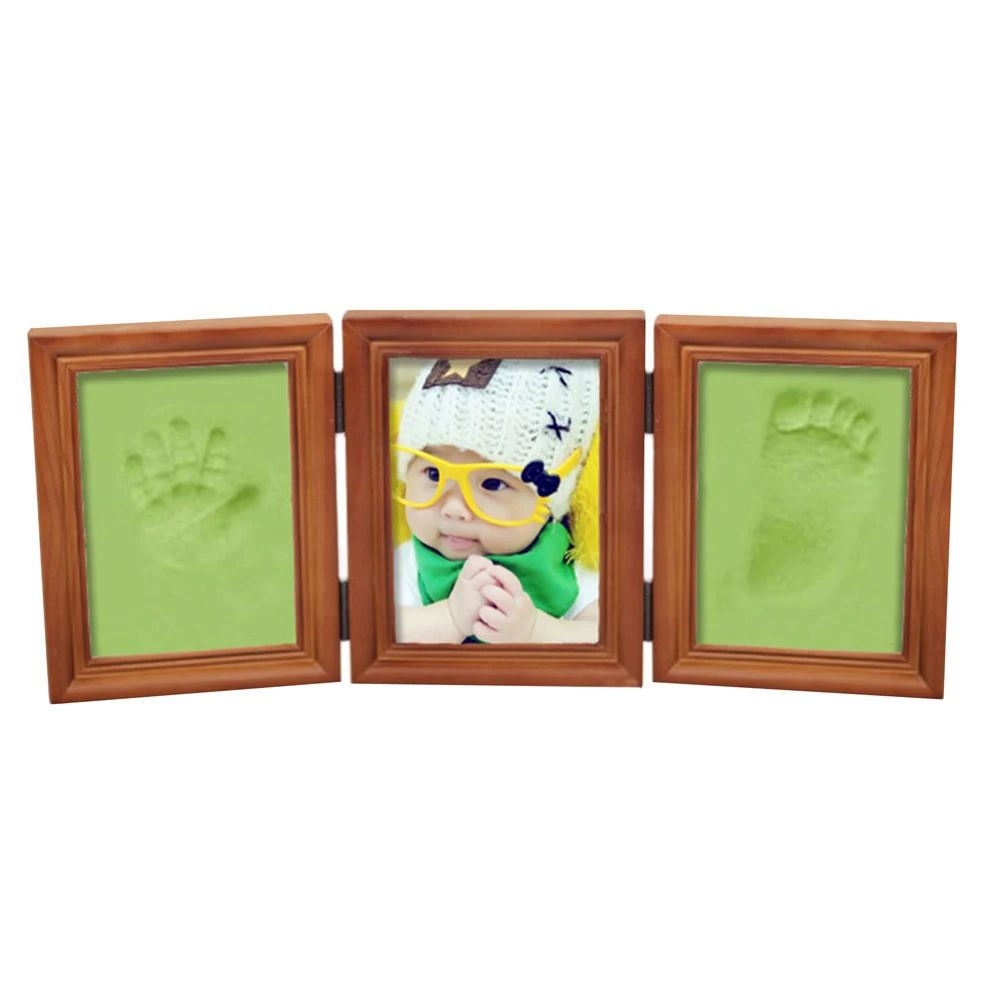 Новый милый 3D DIY детские фоторамки Handprint след мягкая глина игрушка тройные