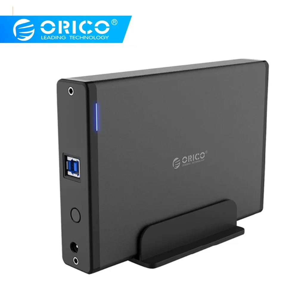 ORICO алюминиевый 3,5 дюймовый жесткий диск HDD корпус USB3.0 для SATA3.0 HDD чехол док-станция Поддержка UASP 12V2A мощность