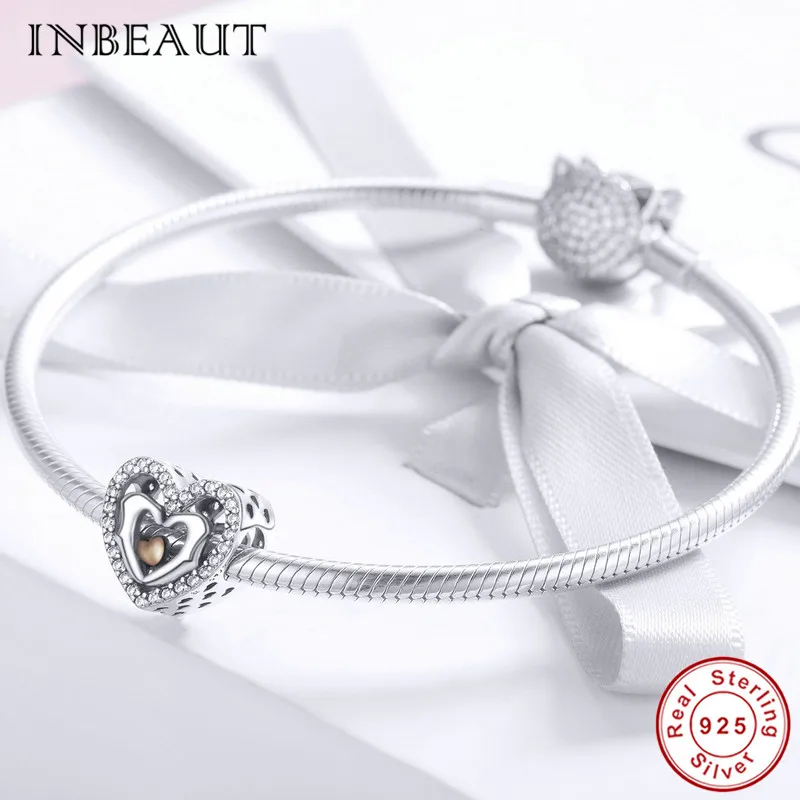 Шарм-бусина для браслета INBEAUT из серебра 100% пробы с белым кубическим цирконием