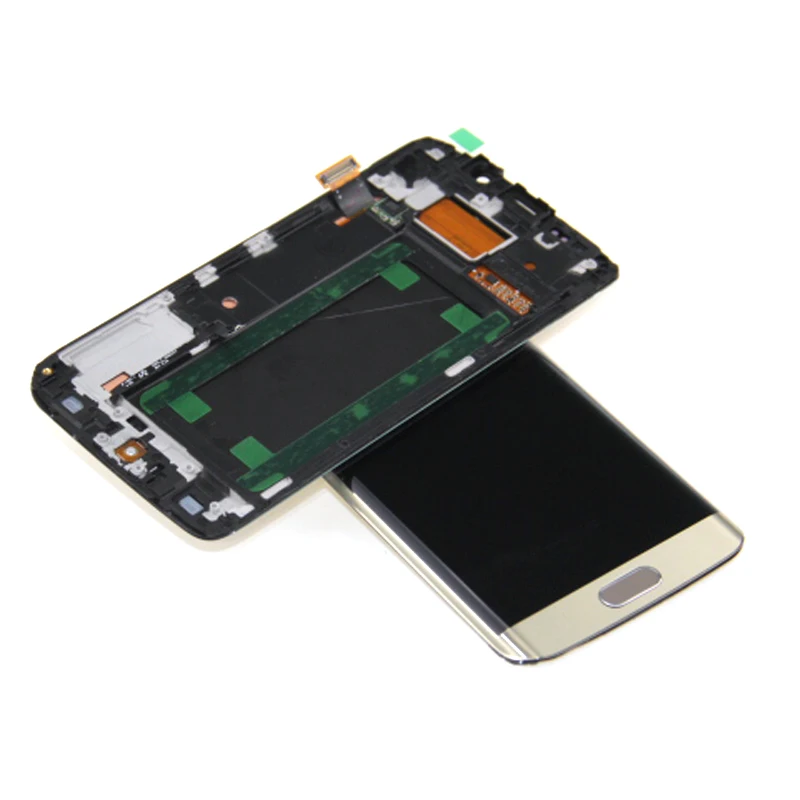 Для Samsung Galaxy S6 edge G925 G925F ЖК дисплей Дисплей Сенсорный экран дигитайзер с рамкой в