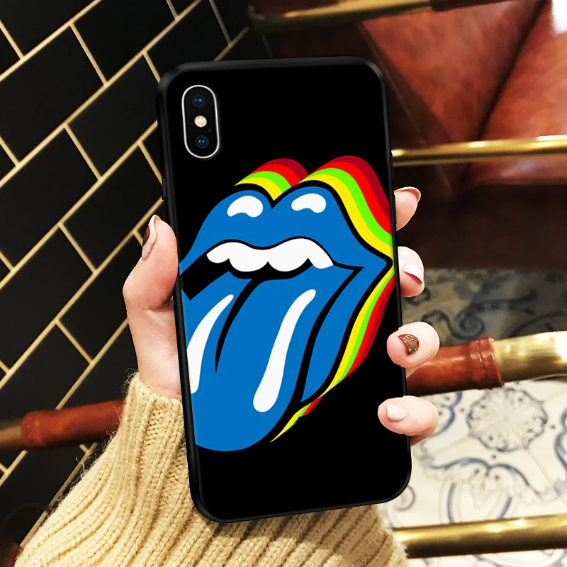 Цветной чехол с язычком для макияжа iPhone XS Max сексуальные губы мягкий силиконовый