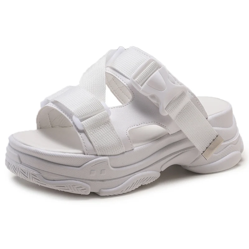 HEE GRAND/Новинка 2019 года сезон лето шлепанцы на платформе женские сандалии плоской