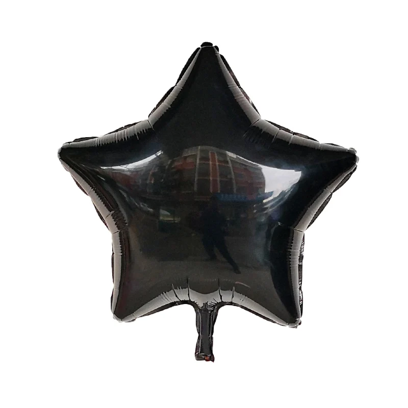 10 шт. детский душ Globos 18 дюймов Белый розовое золото Звездные гелиевые фольгированные шары Девочка День рождения 1st вечерние Принадлежности Декор чистый цвет - Цвет: black