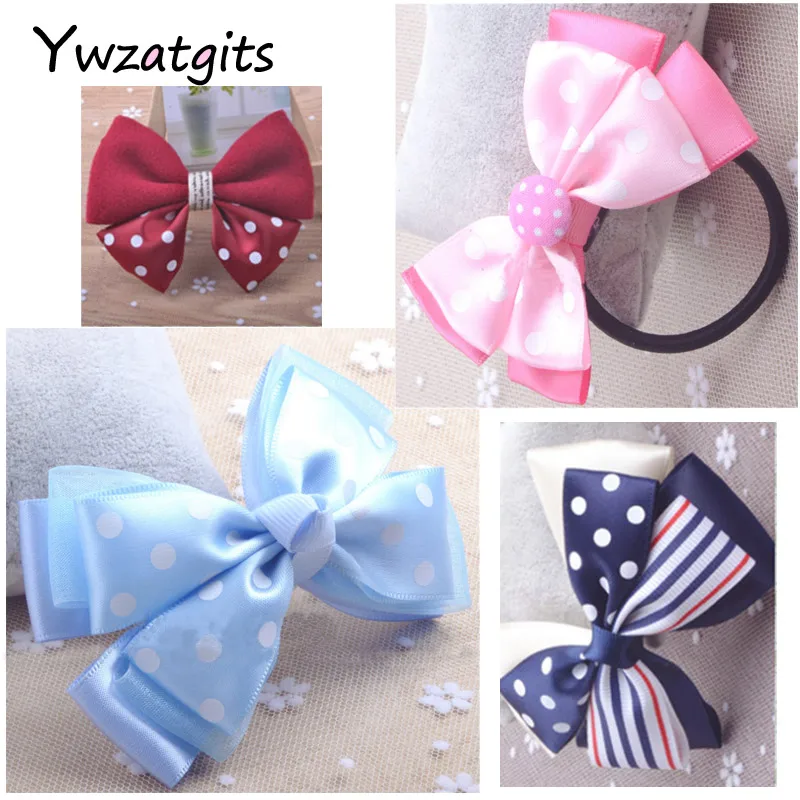 Ywzatgits 1 ''25 мм с узором в горошек, атласная лента, сделай сам, для шитья и украшения волос, бант, 5 ярдов/партия, YT0205