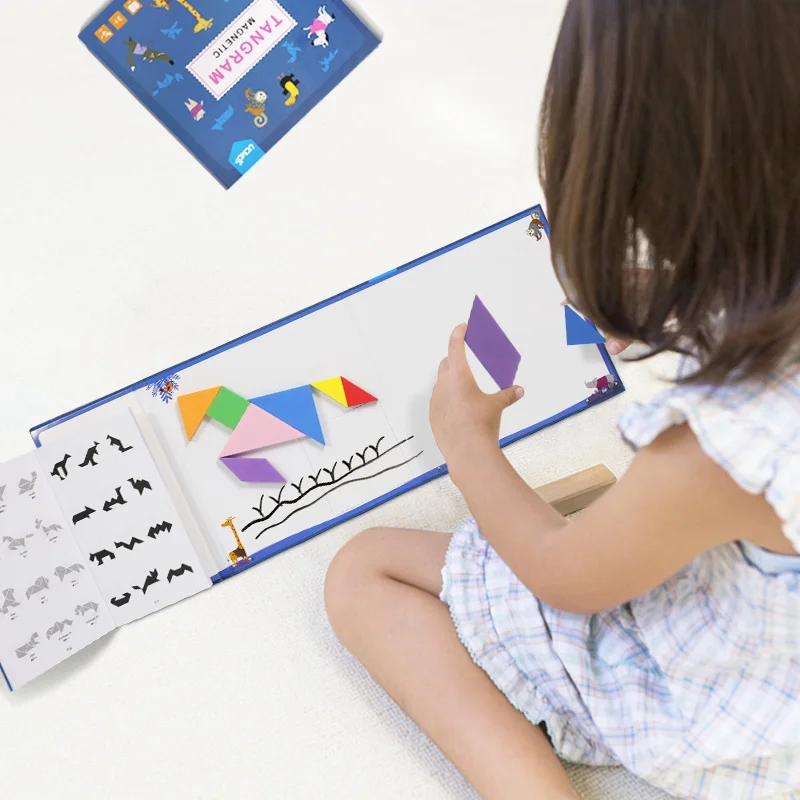

Magnetic EVA 3D Brain Teasers Jigsaw Puzzle Tangram Games Intelligent Puzzles Drawing Board Game Educational Toys For Kids Adult