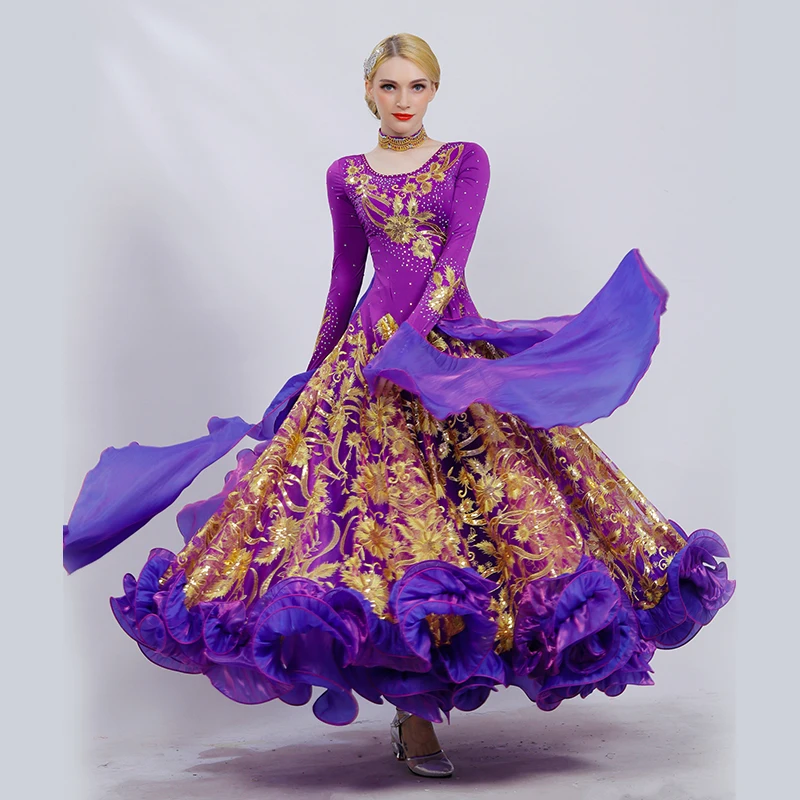 purple Розовые платья для конкурса бальных танцев, женские бальные платья с бахромой, стандартные платья для танцев, платья для бальных танцев, Одежда для танцев - Цвет: purple