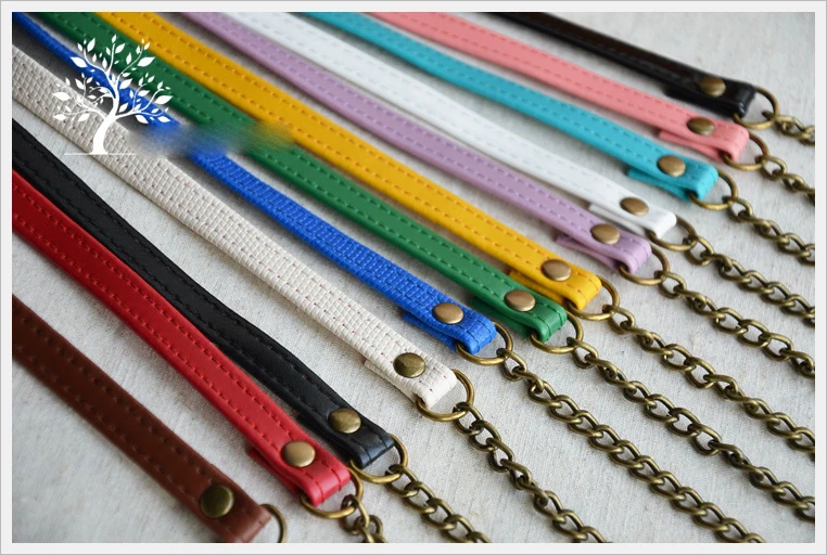 Красочная ручка из искусственной кожи с металлической цепочкой и застежкой для