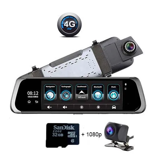 ANSTAR 3G/4G Автомобильный видеорегистратор 1" ips поток зеркало заднего вида FHD 1920x1080P Dash Cam камера dashcam ADAS видео рекордер дает 32G TF - Название цвета: 4G-ADAS