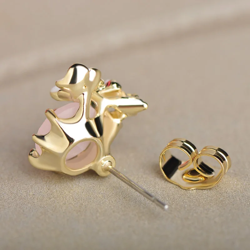 Женские серьги гвоздики с Эмаль Blucome свадебные из металлического сплава зелеными