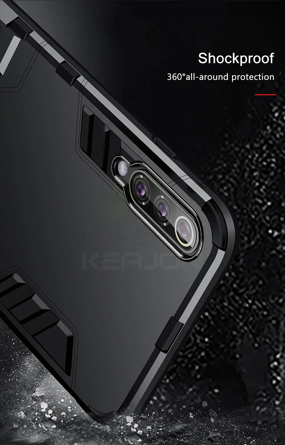 Keajor чехол для samsung A70 A50 чехол TPU+ PC жесткий пластик с подставкой двойной гибридный Чехол для samsung Galaxy A40 A30 S10 Plus S10