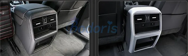 Для Porsche Cayenne внутреннее заднее сиденье AC Розетка отделка вентиляционное отверстие крышка красный серебряный цвет хром аксессуары для стайлинга автомобилей