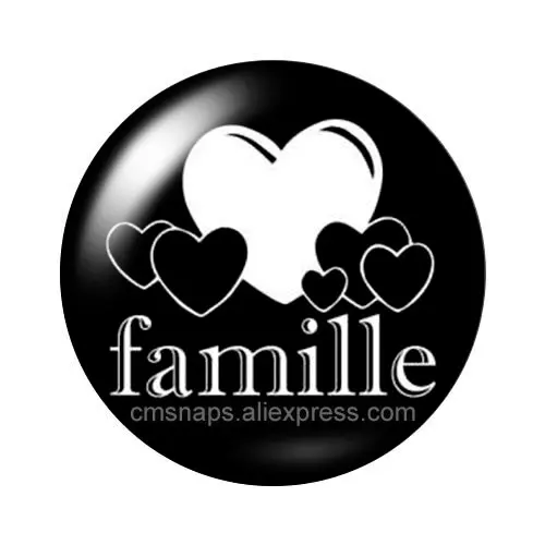Новинка надпись Je t'aime mama papa love 10 шт. Смешанные Круглые Стеклянные Кабошоны для