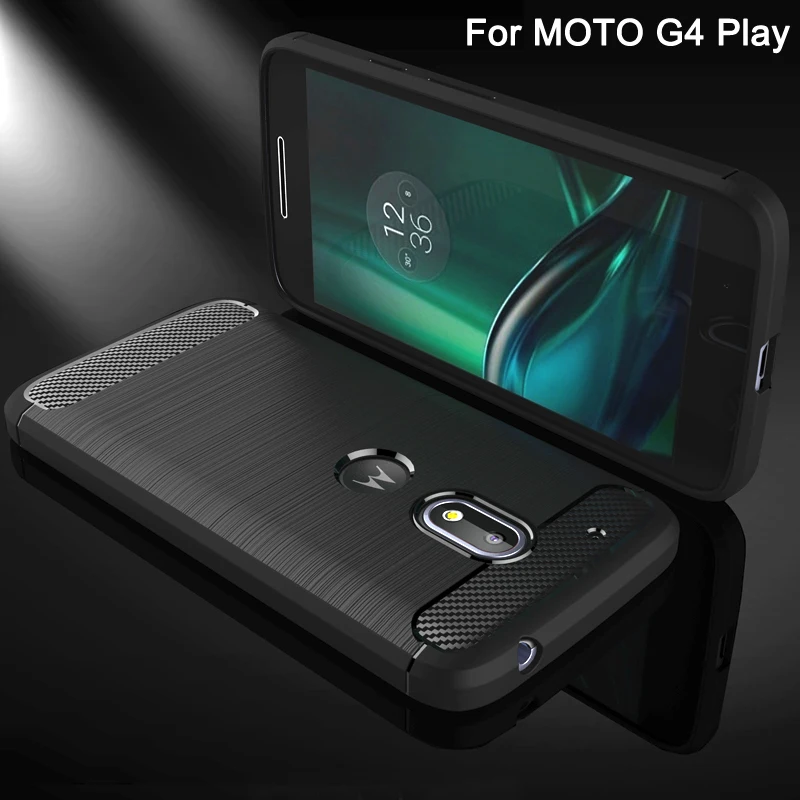 Sell Case for Motorola Moto G4 Play Mobile Phone Bag Carbon Fibre Brushed TPU Smart Cases G 4 Cover Shell | Мобильные телефоны и