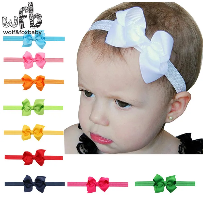 Розничная головная повязка однотонный бант аксессуары для волос ручной работы