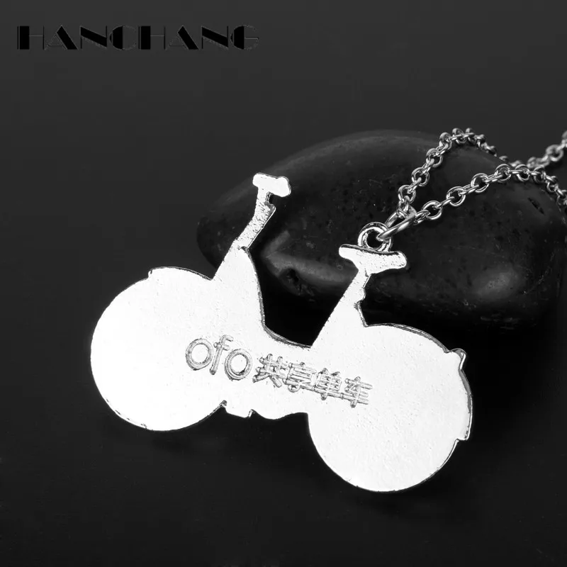 HANCHANG Accessories Poular Shared Bikes OFO Necklace Creative Pendants for Unisex Jewelry Link Chain Two Wheel Collier | Украшения и