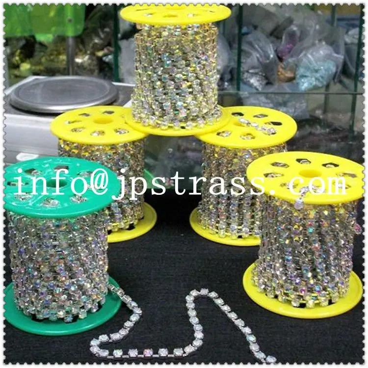 Металлическая цепочка для чашек с серебряной цепочкой Кристальные камни 10 ярдов