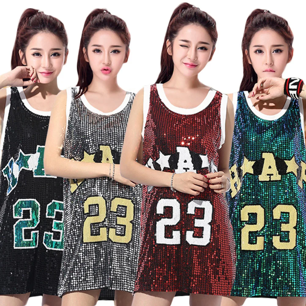 Новинка Женская длинная футболка повседневный костюм для джазового танца с