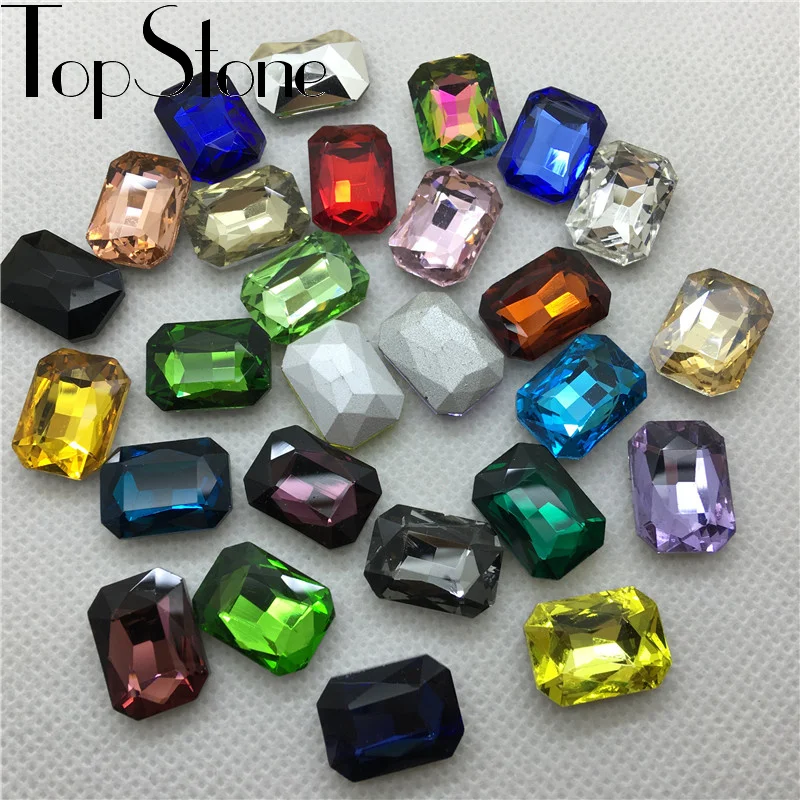 TopStone прямоугольные ХРУСТАЛЬНЫЕ красивые камни 4x6 8x10 6x 8 10 x14 13x18 18x27 мм стеклянные