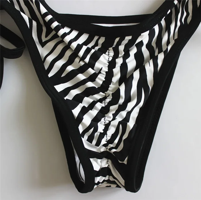 Зебра пуш ап Для женщин купальный костюм ванный комплект Треугольники стринги