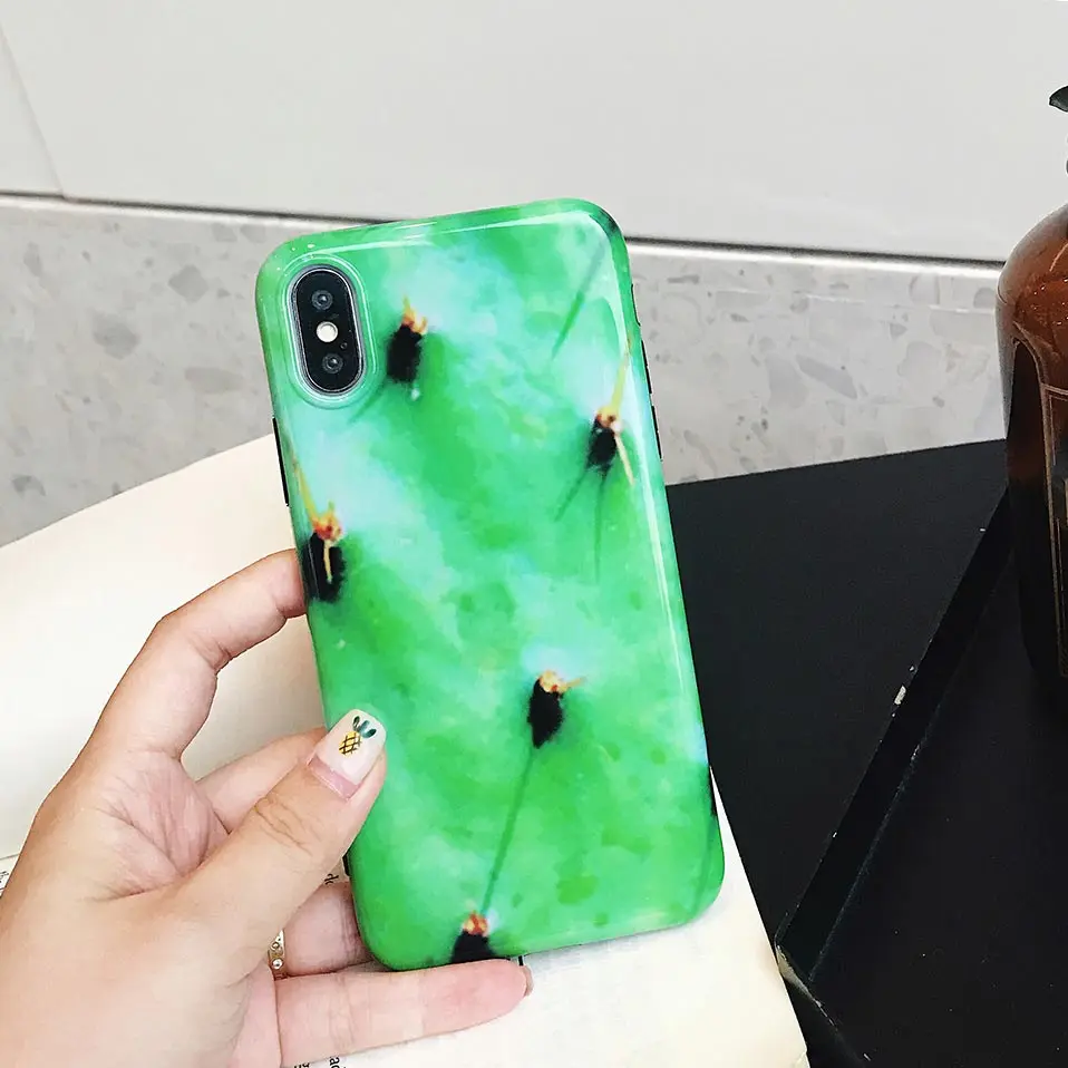 Новый кактус силиконовый чехол для телефона iphone 6 6S 7 8 плюс Funda TPU X S Drop-proof задняя