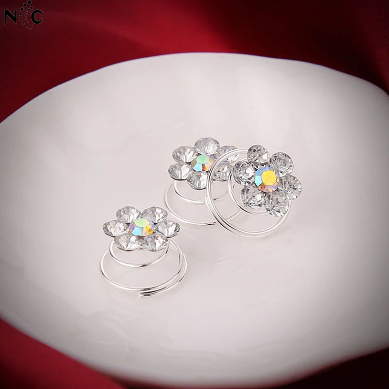 12 шт. женские элегантные хрустальные стразы спиральные маленькие шпильки для