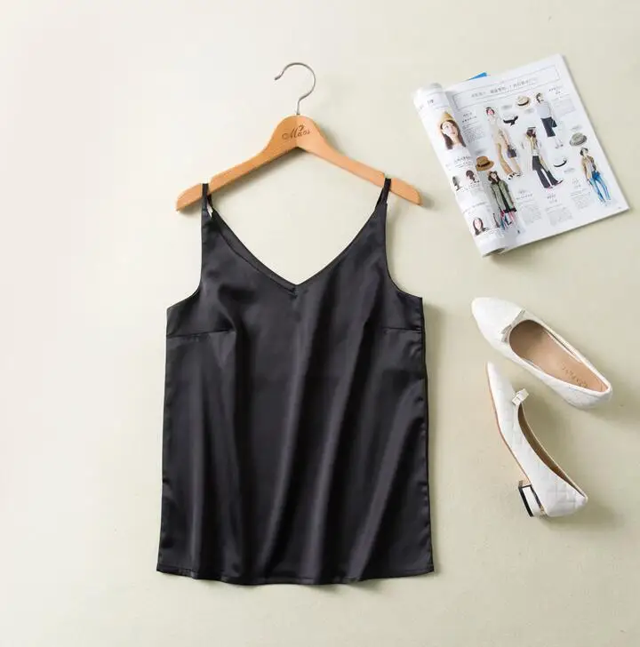 Женский топ без рукавов JOYINPARTY шелковая блузка с треугольным вырезом и открытой