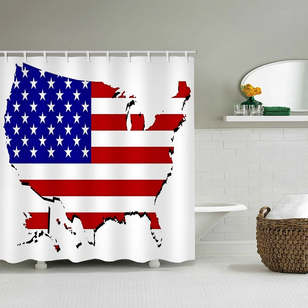 Занавеска для душа из полиэстера водонепроницаемая занавеска ванной с защитой