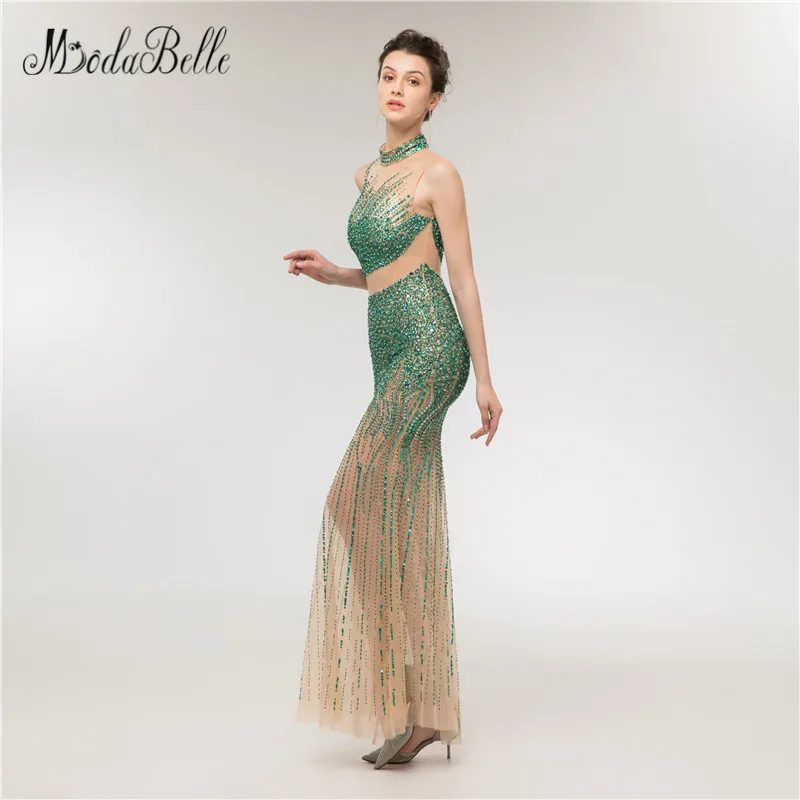 Modabelle 2018 новые тяжелые платья для выпускного вечера с бисером высоким воротом