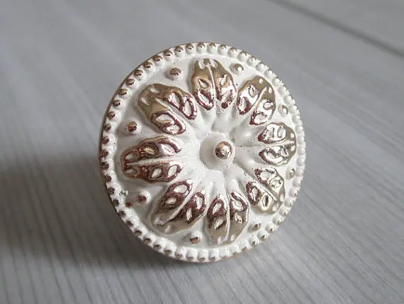 Маленькая ручка для комода кремово белые золотые ручки кухонного шкафа/круглые