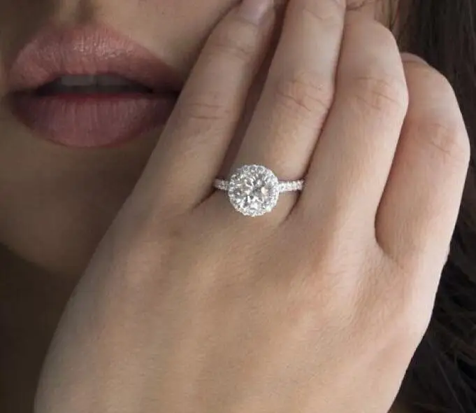 Женское серебряное кольцо с фианитом вечерние кольца золотого цвета в