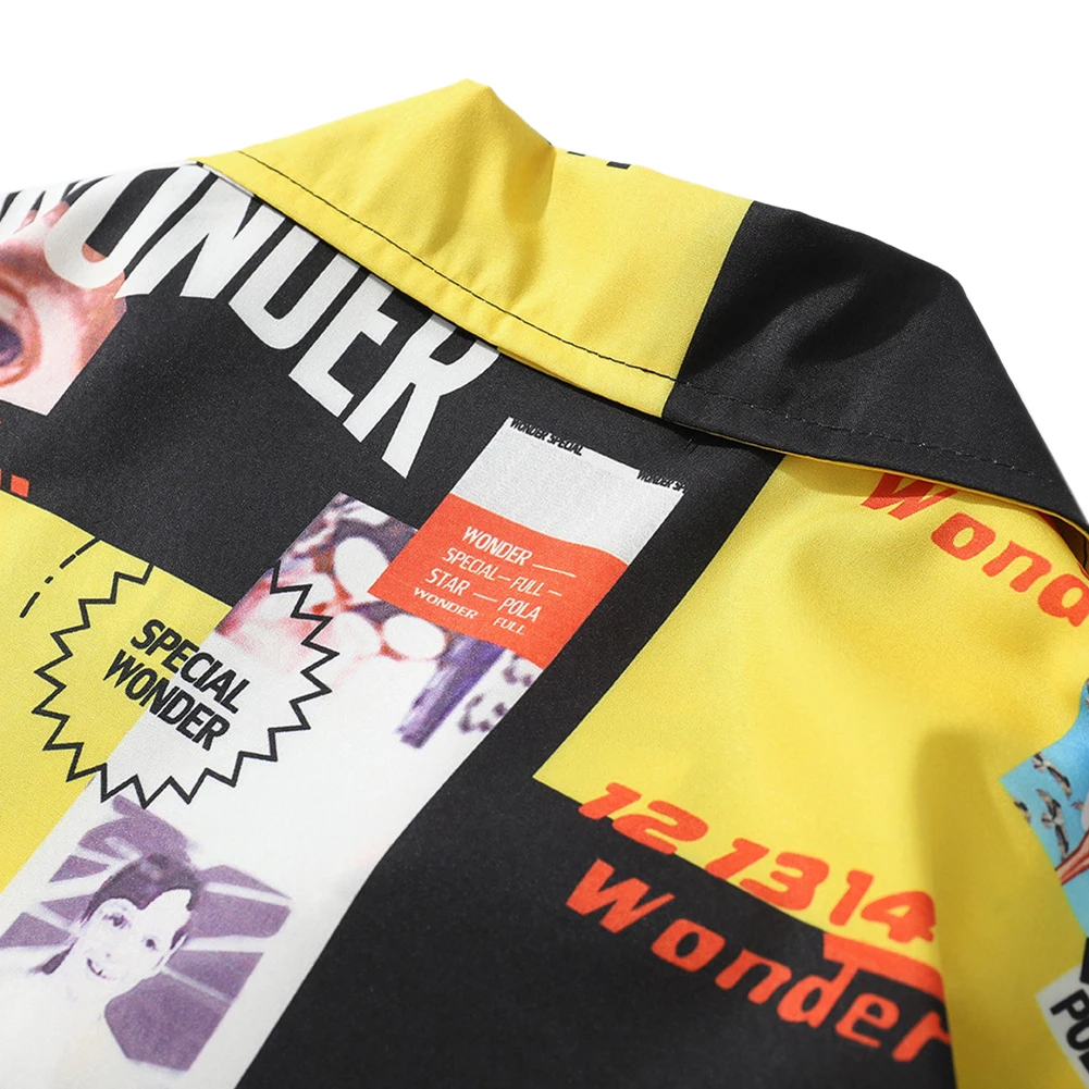 Мужская летняя рубашка с принтом 2019 модная пляжная отложным воротником мужские