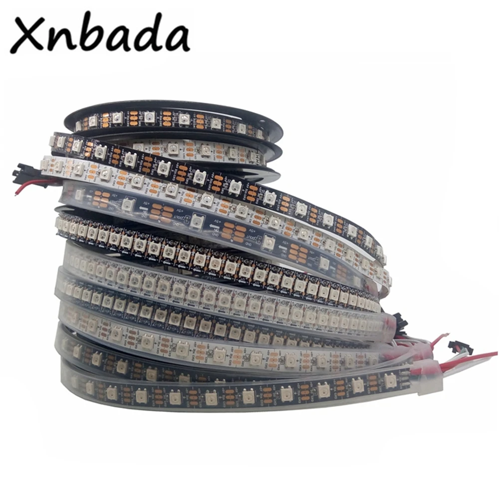 Светодиодная лента ws2812b ws2812 5050smd 60 светодиодов/м черная/белая водонепроницаемая