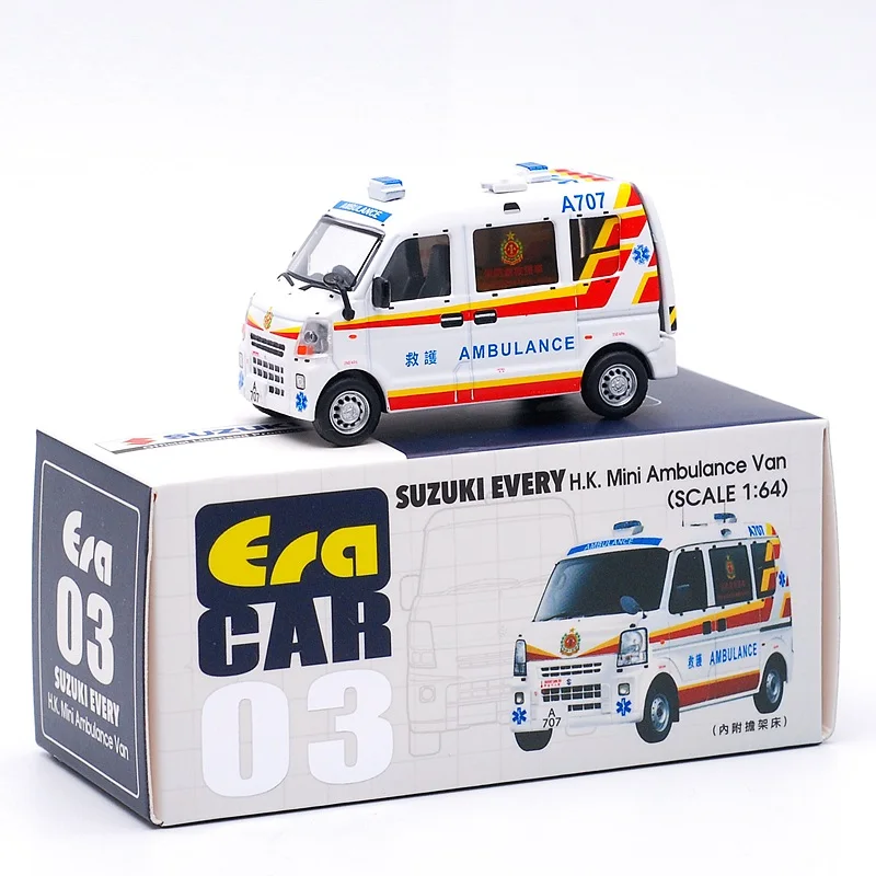 1: 64 Эра автомобиль Suzuki каждая Японская полиция H.K. Мини скорой помощи пожарный фургон литой модельный автомобиль