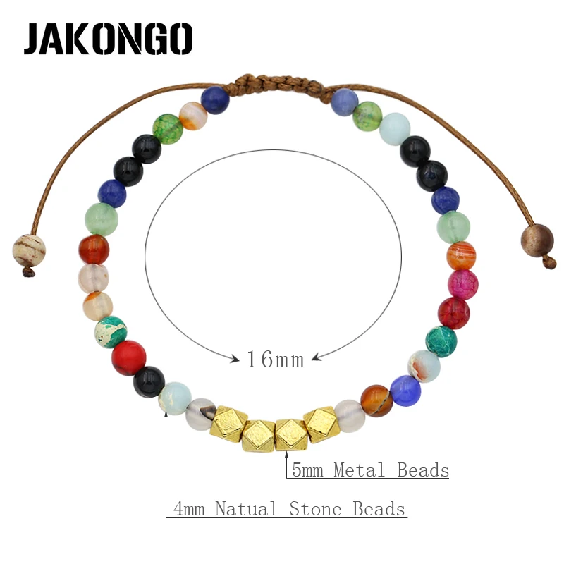 JAKONGO 2017 натуральные камни/Фотообои для женщин Регулируемый Красочный браслет