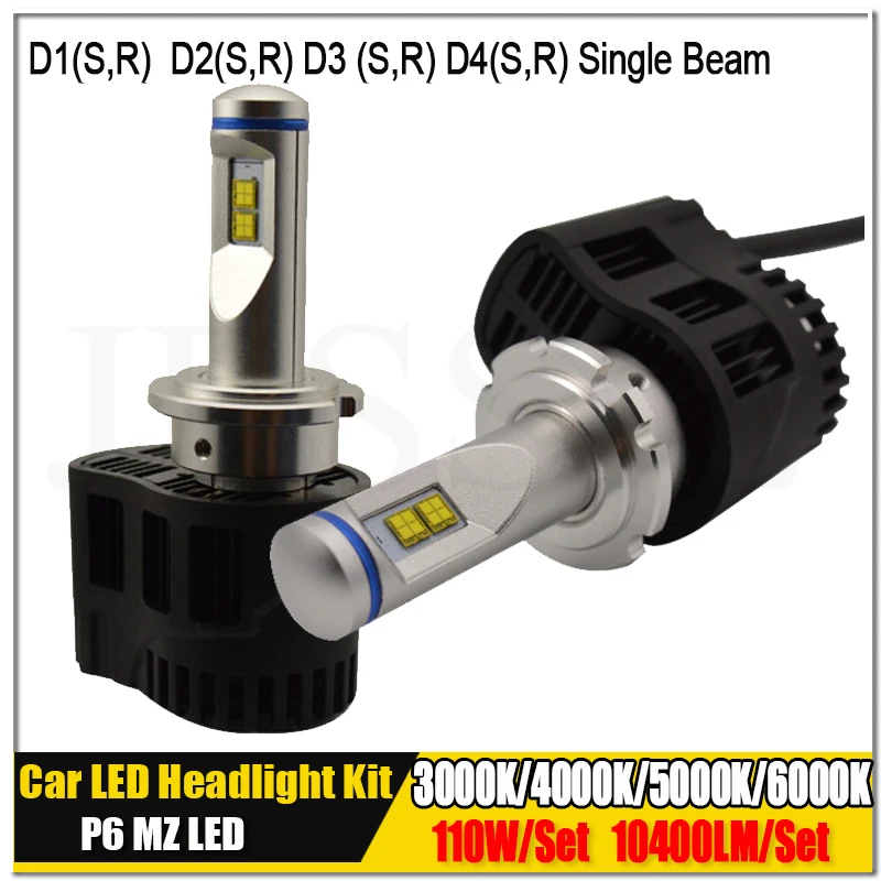 D1 D2 D3 D4 D1S D2S D3S D4S D1R D2R D3R D4R светодиодный Canbus 10400Lm P6 MZ светодиодный Футболка с принтом "автомобиль" лампы авто лампы фары Conversion Kit 12V 24V
