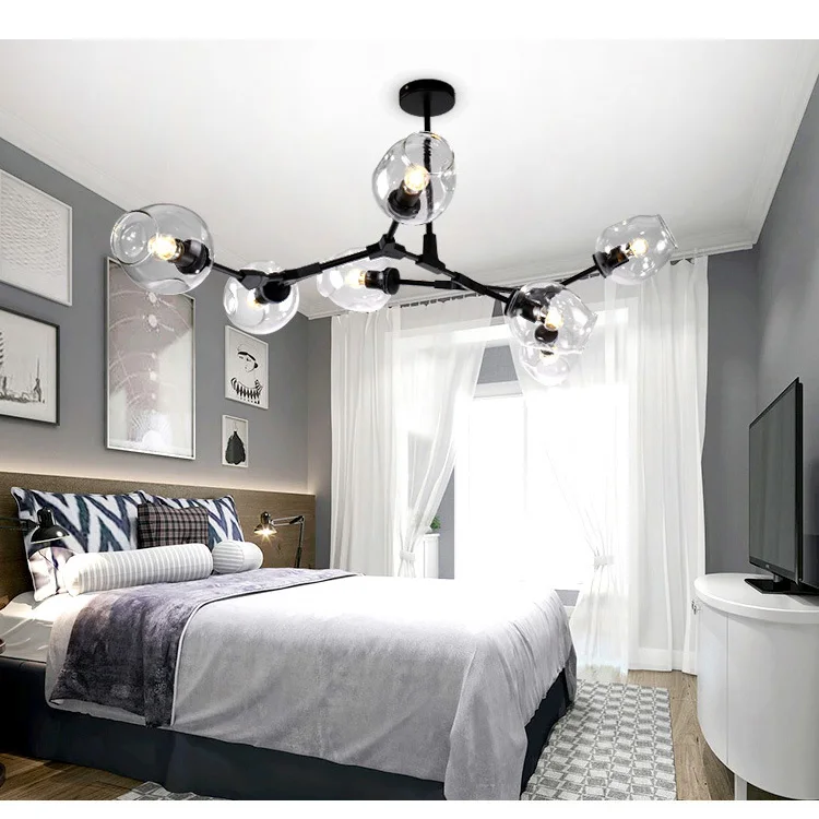 Стекло мяч ветвления пузырь кулон для столовой Гостиная Кафе Отель современный