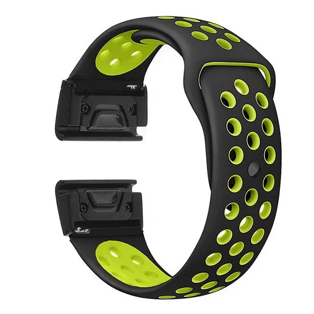 black yellow 22 26 мм Легкий Быстрый ремешок силиконовый ремешок для часов Garmin Fenix 3 3HR/Fenix 5X Plus/S60/D2/MK1/Fenix 5/Fenix 5 Pllus/935 - Цвет: black yellow