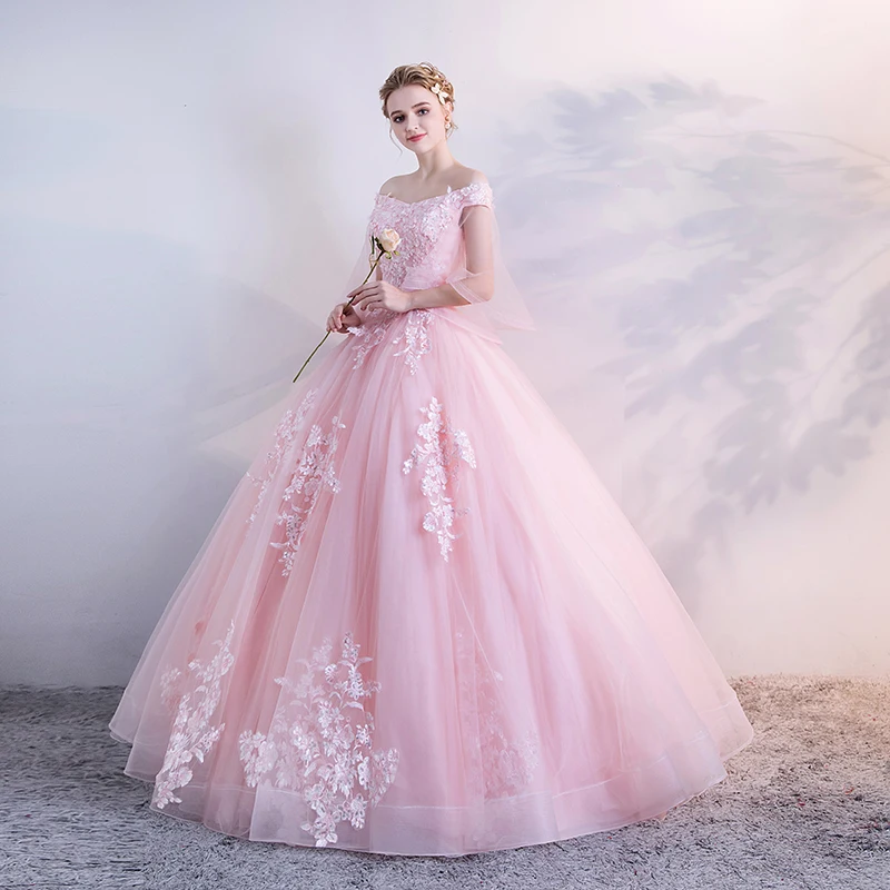 JaneVini очаровательные расшитые блестками розовые платья Quinceanera V шеи аппликационные Жемчужины для кружева с открытой спиной Большие размеры бальное платье халат 16 Ans