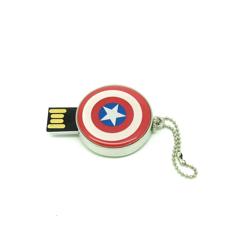 Металлический флэш-накопитель super hero Captain America Shield USB карта памяти 4 ГБ 8 16 флешка в