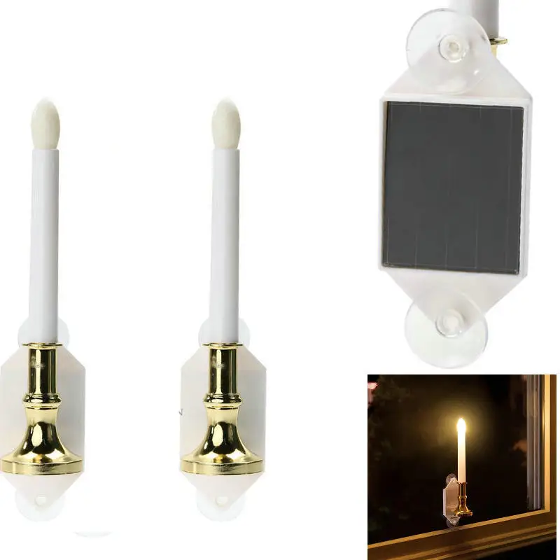 20 шт./лот Солнечный настенный светильник Led лампы в форме свечи фонари свет autosensor