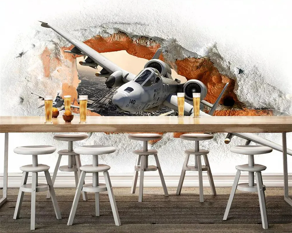 beibehang Custom wallpaper 3d photo mural fighter missile cafe restaurant personality wall papers home decor | Обустройство дома